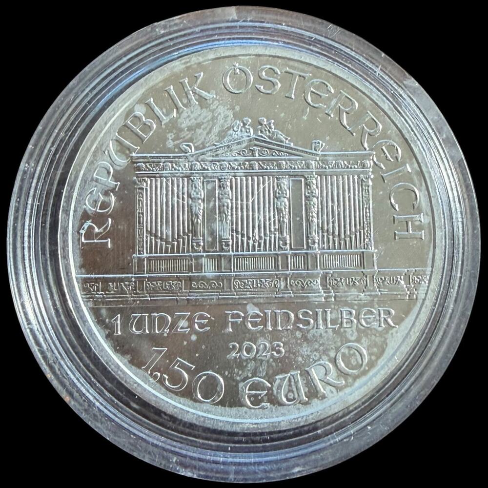 2023 1.50 Euro Wiener Philharmoniker 1 oz .999 Fine Silver Coin Pre-owned